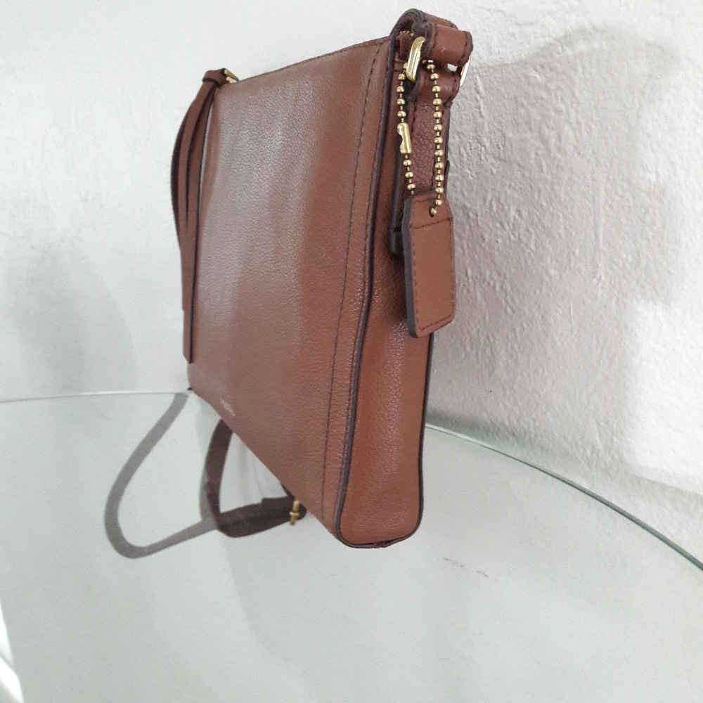NWT FOSSIL LEATHER CROSSBODY BAG MESSENGER PURSE - Picture 6 of 8